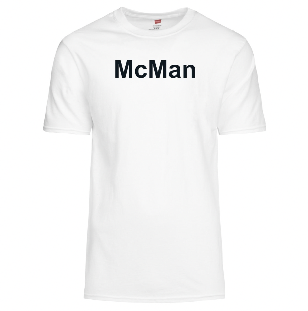 McMan Shirt McMan T Shirt For Sale Official McMan Shirt For Sale Black and White 